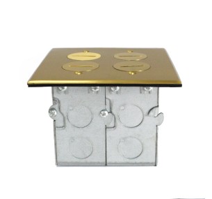 705510-C CAJA DE PISO IMPOTRABLE 2 TOMAS, BRONCE, TAPA FIJA